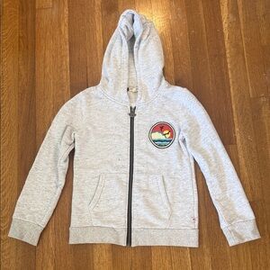 Appaman Zip up Hoodie Light Heather Gray with Sun Ocean Patch Size 8